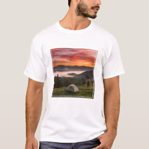 Mountains Camping Foggy Sunrise T-Shirt