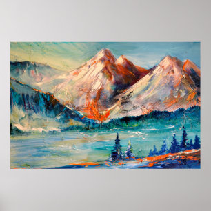 Mountains, Canyon. Mountain peak, ridge, a mountai Poster