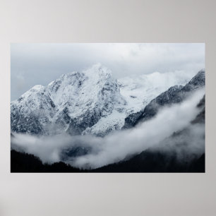 Mountains, clouds and fog poster