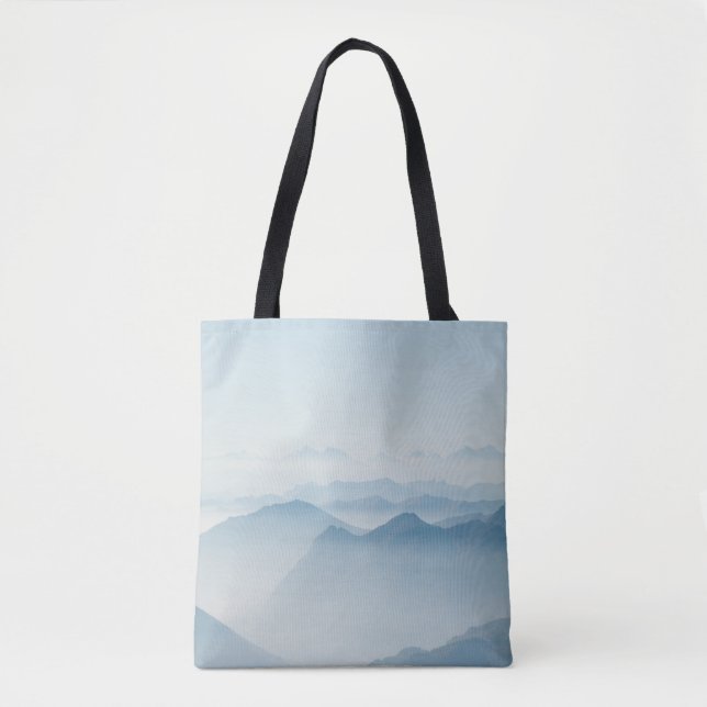 MOUNTAINS COVERED WITH FOGS TOTE BAG (Front)