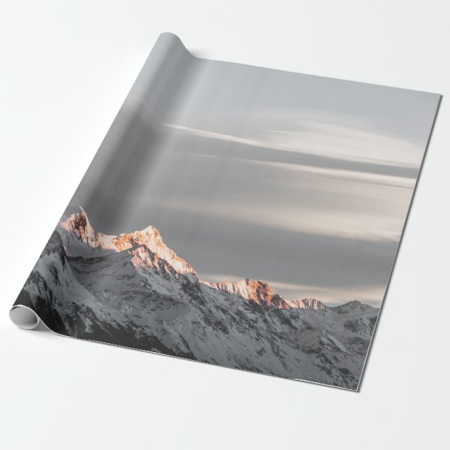 MOUNTAINS COVERED WITH SNOW WRAPPING PAPER (Unrolled)
