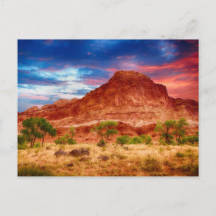 Mountains Desert Canyons Sunset Postcard