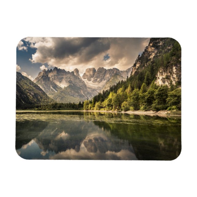 Mountains | Dürrensee Lake, Dolomites, Italy Magnet (Horizontal)