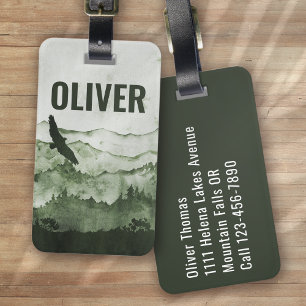 Mountains Eagle Outdoors Nature Personalised Luggage Tag