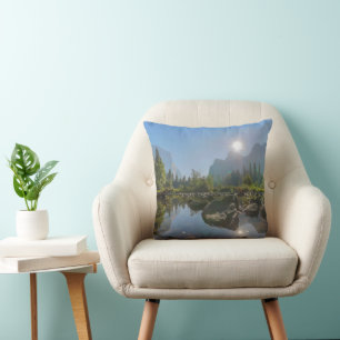 Mountains El Capitan Yosemite Park, California Cushion