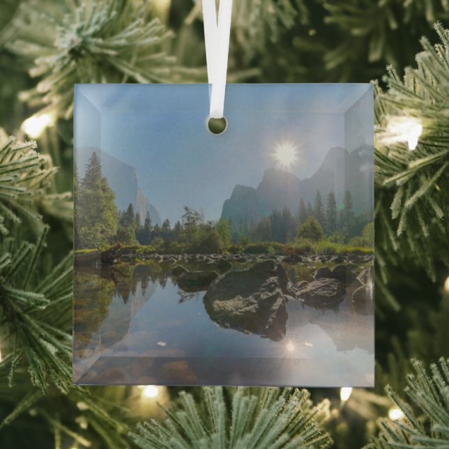 Mountains | El Capitan Yosemite Park, California Glass Tree Decoration (Insitu)