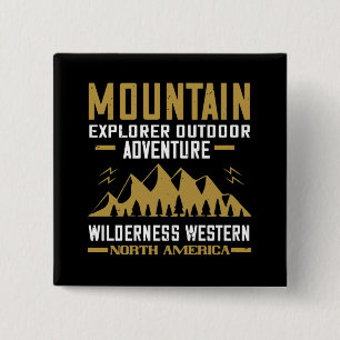 Mountains Explorer Outdoor Adventure 15 Cm Square Badge