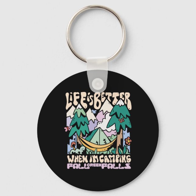 Mountains Fall Creek Falls Tennessee Camping Wild  Key Ring (Front)