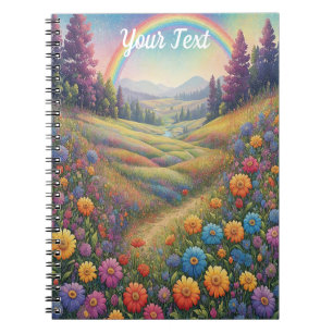 Mountains Flowers Rainbow Notebook