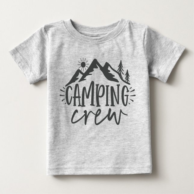 Mountains Forest Sunrise Camping Crew Baby T-Shirt (Front)