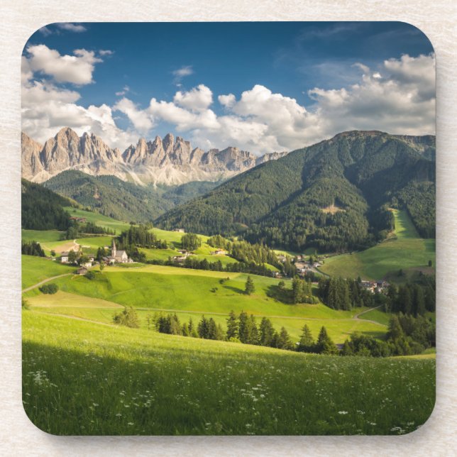 Mountains | Funes Valley, Dolomites, Italy Coaster (Front)