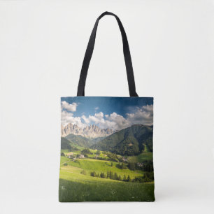 Mountains Funes Valley, Dolomites, Italy Tote Bag
