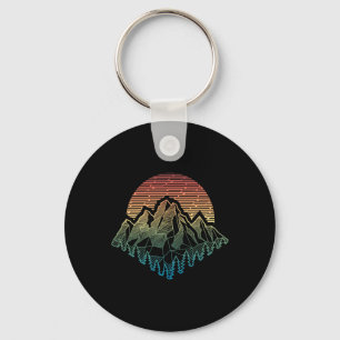 Mountains Geometry Outdoor Retro Camping Hiking Cl Key Ring