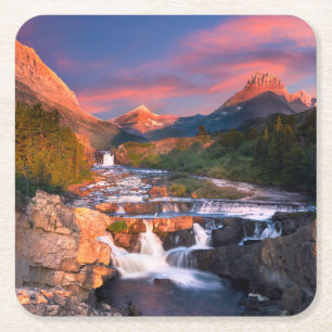 Mountains Glacier National Park, Montana Square Paper Coaster