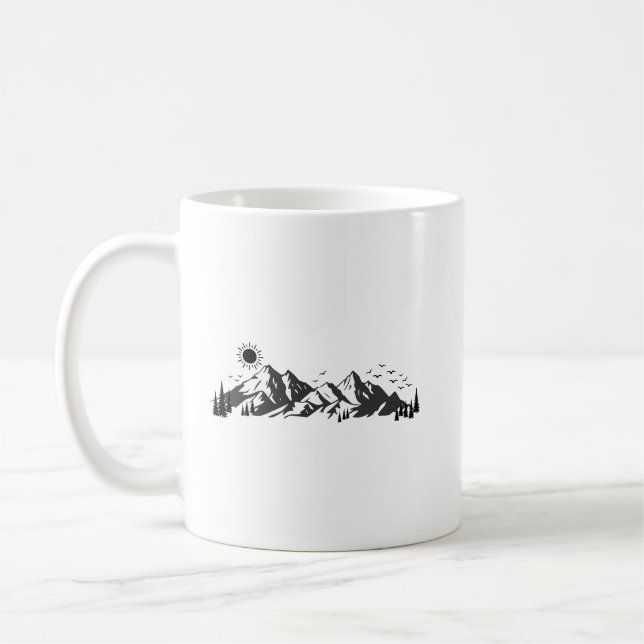 Mountains graphic  coffee mug (Left)
