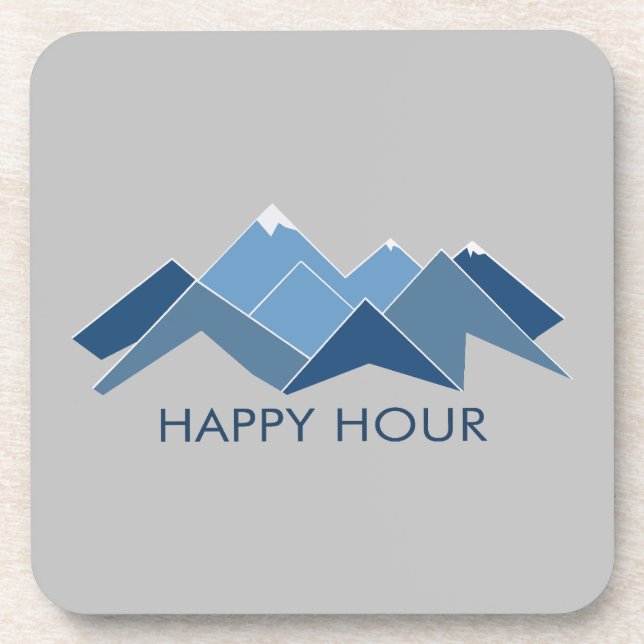Mountains Happy Hour Coaster (Front)