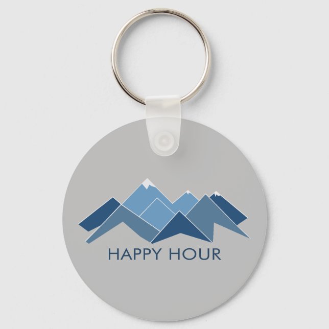Mountains Happy Hour Key Ring (Front)