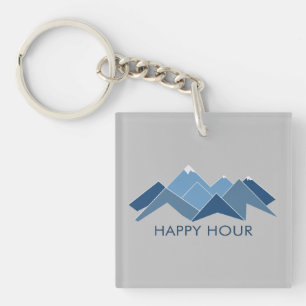 Mountains Happy Hour Key Ring