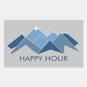 Mountains Happy Hour Rectangular Sticker
