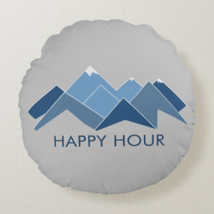 Mountains Happy Hour Round Cushion