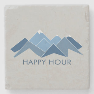 Mountains Happy Hour Stone Coaster