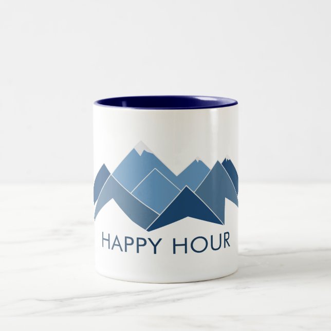Mountains Happy Hour Two-Tone Coffee Mug (Center)