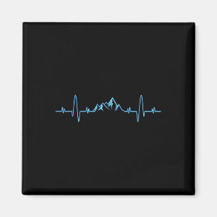 Mountains Heartbeat Hiking Shirt - Mountain Climbi Magnet