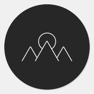 Mountains Hiking Camg Minimalism Geometric Classic Round Sticker