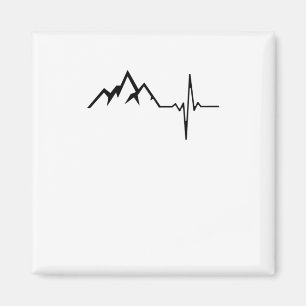 Mountains Hiking Heartbeat Magnet
