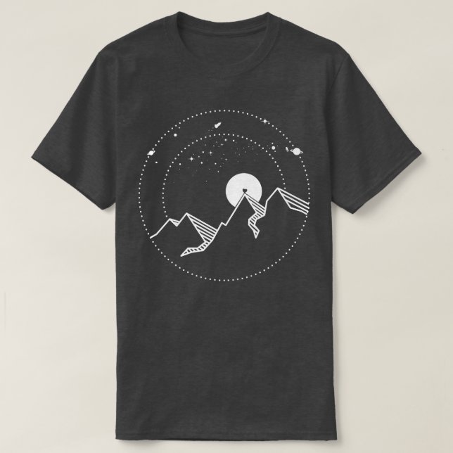 Mountains, hiking, space  T-Shirt (Design Front)