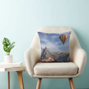 Mountains Hot Air Balloon Matterhorn Swiss Alps Cushion