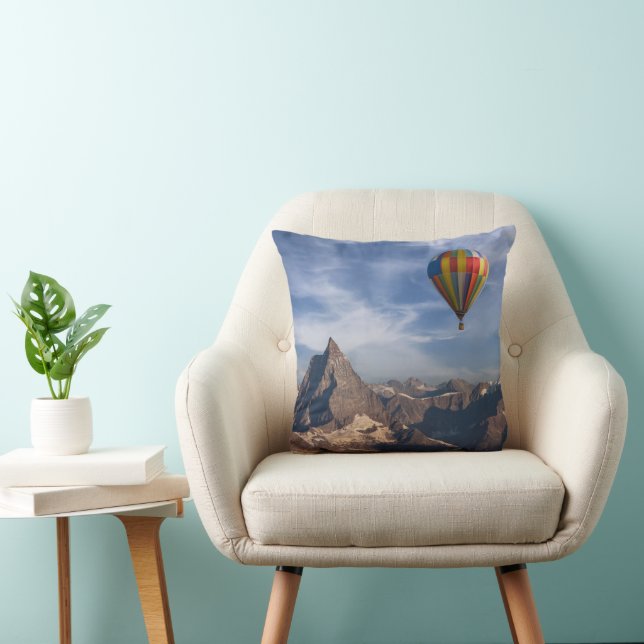 Mountains | Hot Air Balloon Matterhorn Swiss Alps Cushion (Chair)