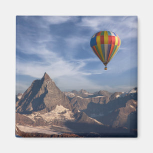 Mountains   Hot Air Balloon Matterhorn Swiss Alps Magnet