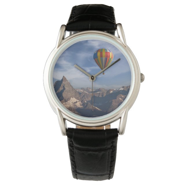 Mountains | Hot Air Balloon Matterhorn Swiss Alps Watch (Front)