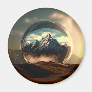 Mountains in a Bubble Globe Magnet