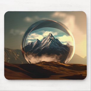 Mountains in a Bubble Globe Mouse Pad