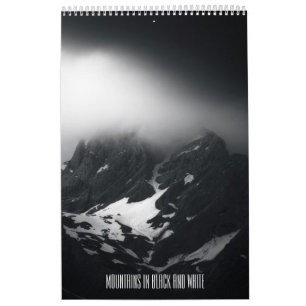 Mountains in black and white v2 photo calendar