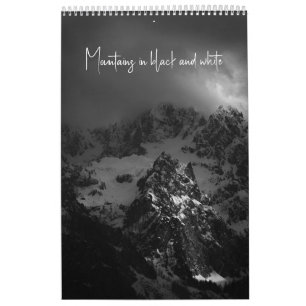 Mountains in black and white v3 photo calendar