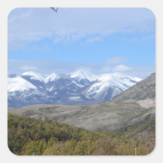 Mountains In Calabria Square Sticker (Front)