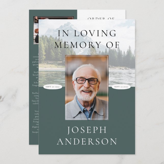 Mountains In Loving Memory Funeral Program (Front/Back)