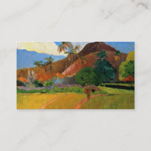 Mountains in Tahiti Gauguin painting warm Business Card