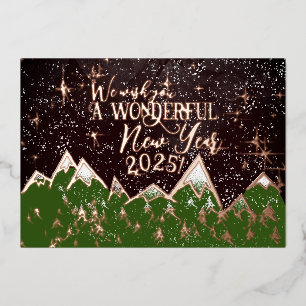 Mountains in the night -  new year Card