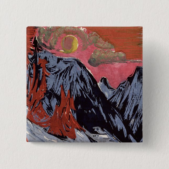 Mountains in Winter, 1919 15 Cm Square Badge (Front)