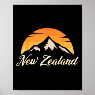 Mountains Kiwi Rugby Lover Gift New Zealand Poster