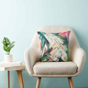 Mountains (Landscape) by Franz Marc, Vintage Art Cushion