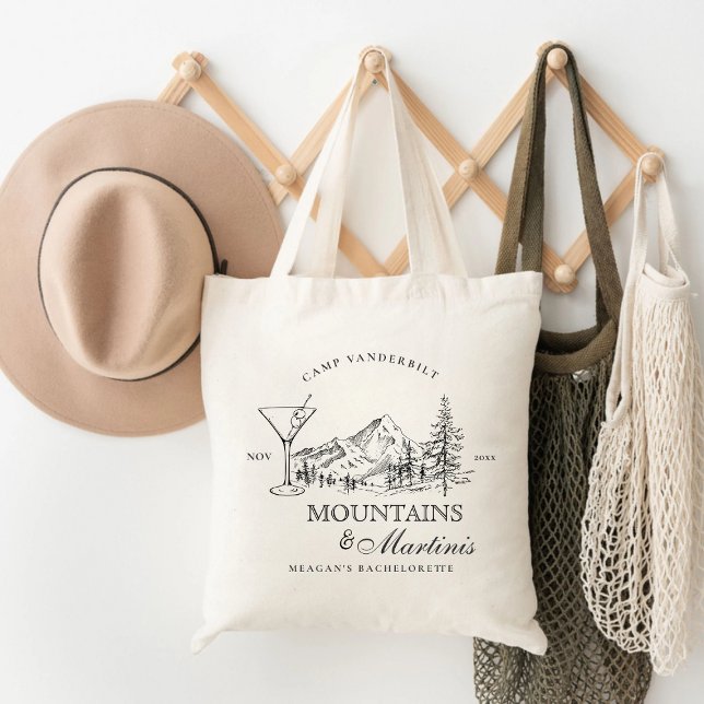 Mountains & Martinis Camp Bachelorette Favour Tote Bag (Creator Uploaded)