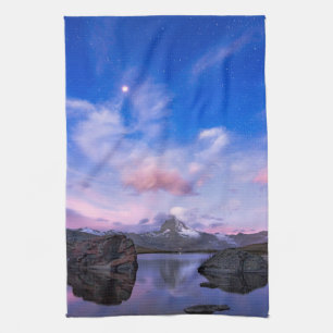 Mountains   Matterhorn & Lake Stellisee Tea Towel