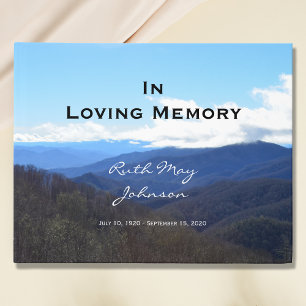 Mountains Memorial or Funeral Guest Book