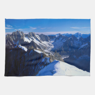 Mountains Mont Blanc, European Alps Tea Towel