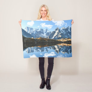 Mountains Mont Blanc Massif, France Fleece Blanket